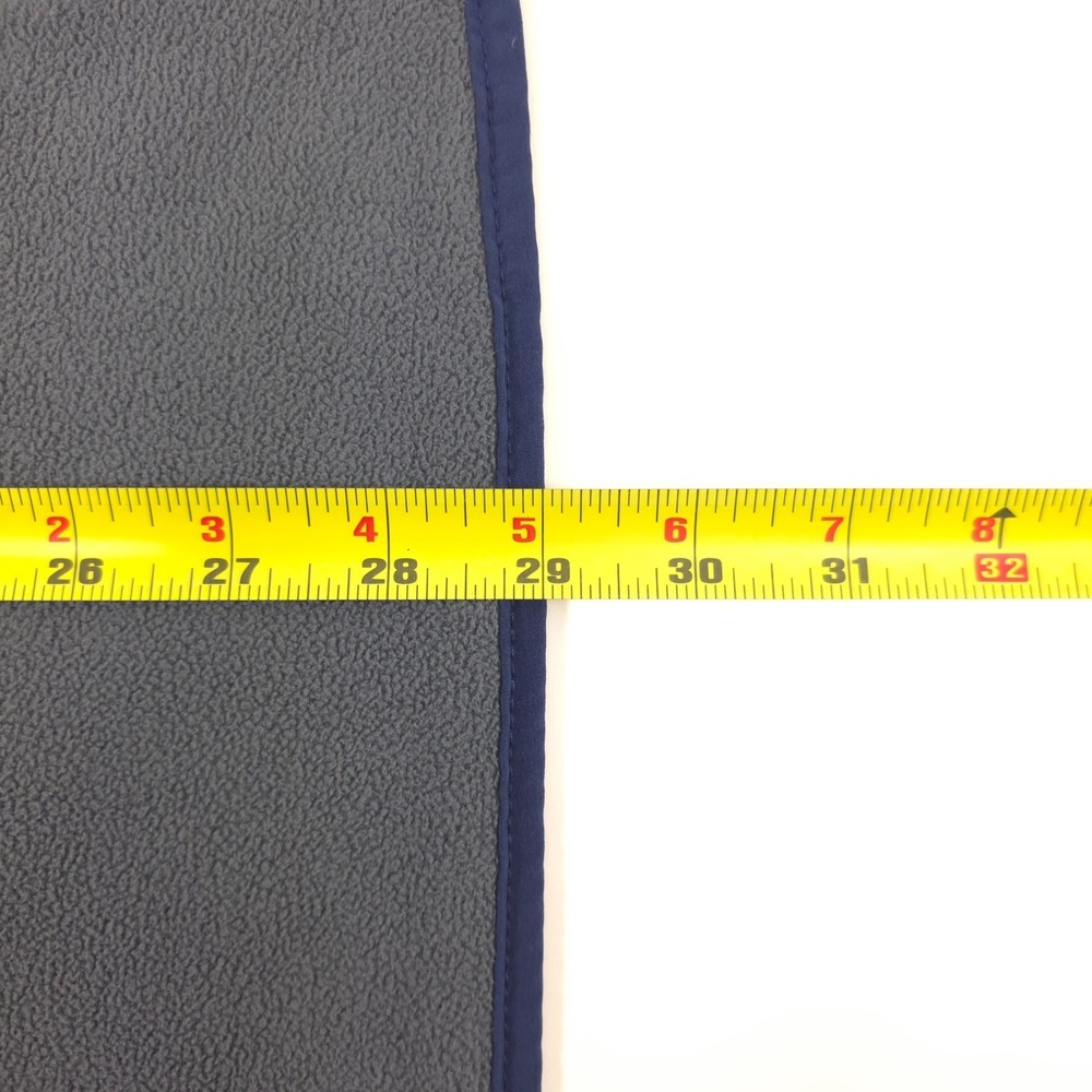 Peter Millar Mens Fleece Pullover 1/4 Zip XL Grey Navy Trim Kangaroo Pocket - Picture 10 of 13